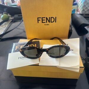 Fendi Tortoise Sunglasses with Gold Accents Brand New